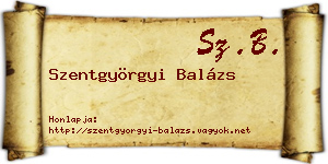 Szentgyörgyi Balázs névjegykártya