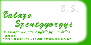 balazs szentgyorgyi business card